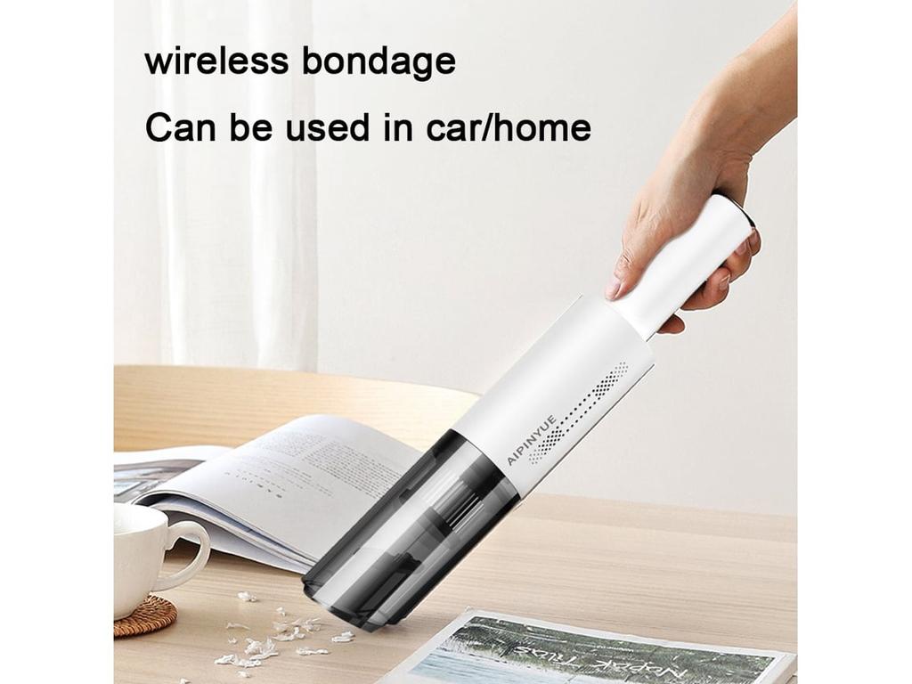 Cordless Handheld Vacuum, 120W 6000Pa – Portable Cleaner for Car Interior-White