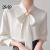 Elegant Pearl Scarf Buckle Alloy Silk Ring with Faux Pearls, Clip Rings for Women, Daily Commuting Round Clip, Retro Holder Dresses And Shirts
