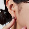 14K Black Cotton Flower One-Touch Gold Earrings