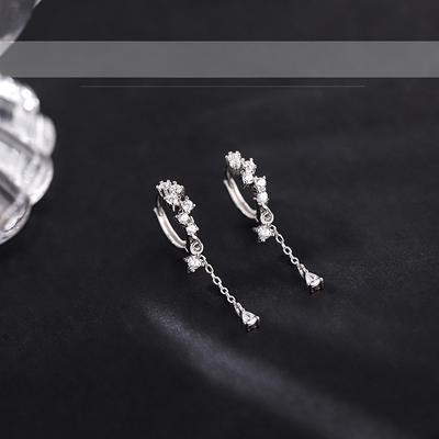 Kolczyki koła ze srebra 925 dla kobiet Eleganckie cyrkoniowe biżuteria ślubna Stylowe akcesoria