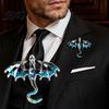 Long-lasting Dragon Pin 2Pcs Rhinestone Flying Brooch, Western Winged Lapel Pin, Alloy Brooch Sweater Cardigan Coat Suit Scarf Decor, Men Jewelry