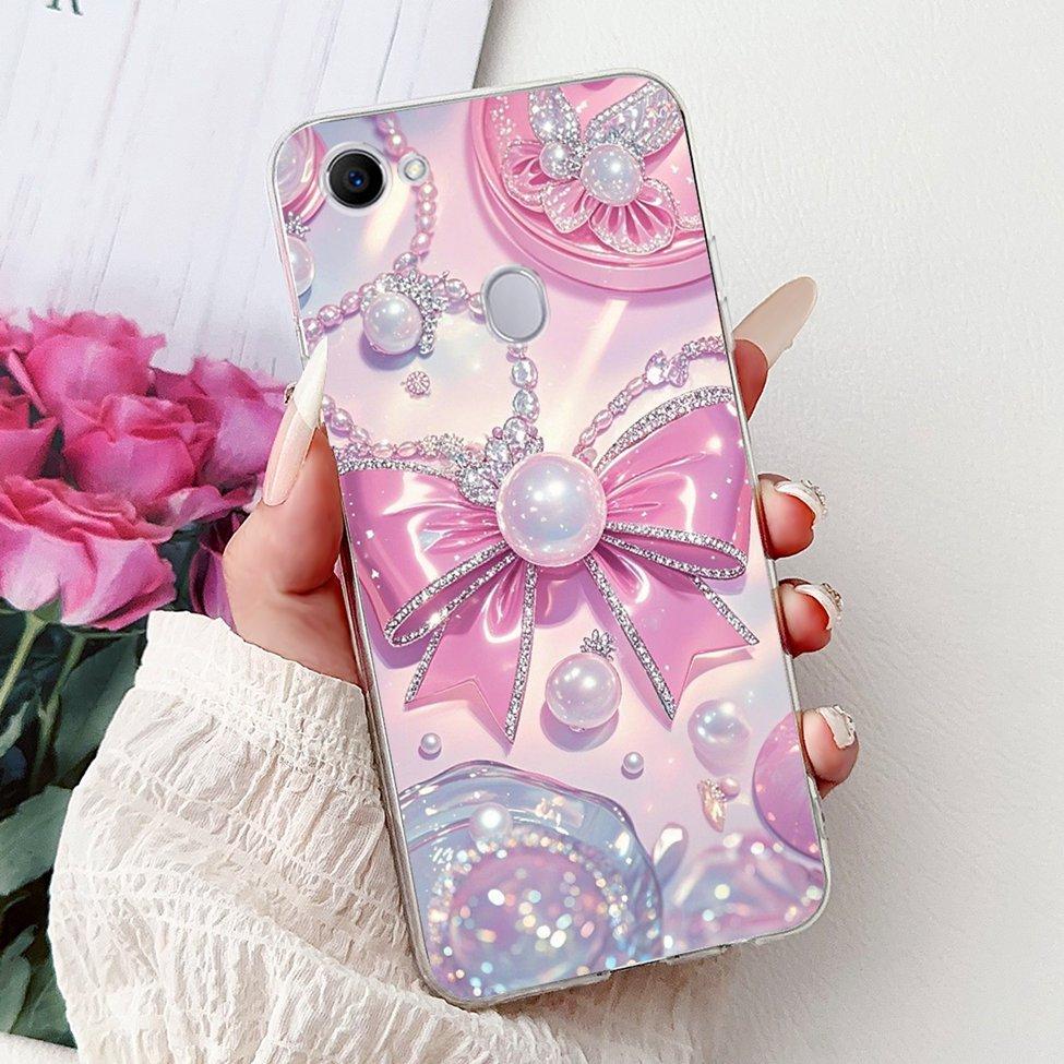 Clear For Oppo F7 Case Kawaii Cute Cat Fashion Flower Funny Luxury Painted Soft Back Cover For OppoF7 Phone Case CPH1821 CPH1819