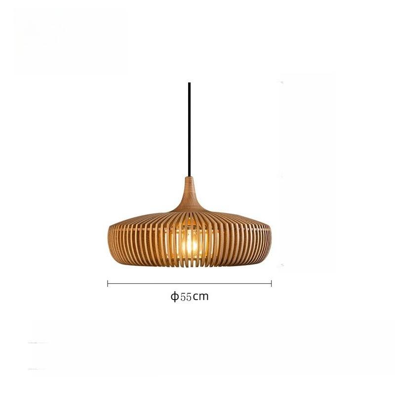 JOYINLED Log Wood Hanging Pendant Lamp Birdcage Creative Luxury Chandelier for Dining Room Study Living Room Loft Lamp Dia.43/55