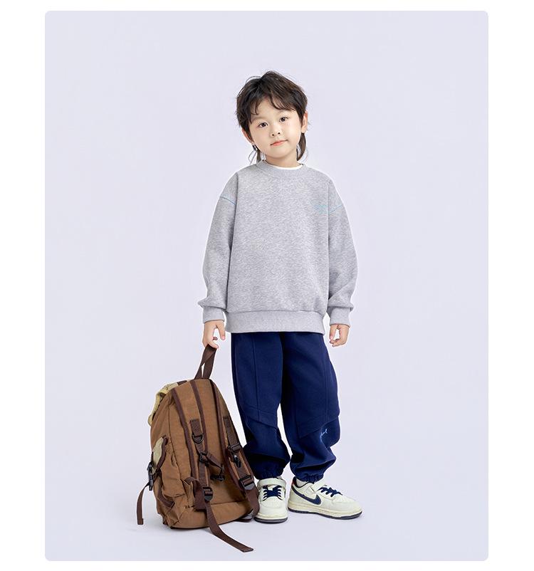 2025 Spring & Autumn Kids' Korean Fashion Sweatshirt: Boys' Long-Sleeve, Round Neck Pullover for Big Kids