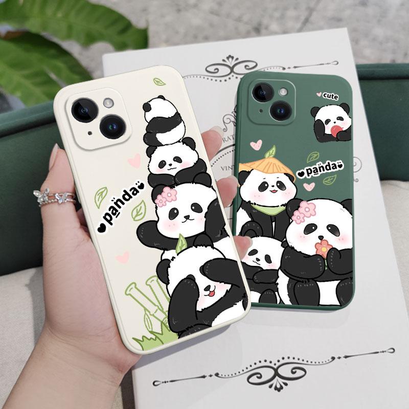 Panda House Phone Case For iPhone 16 16e 15 14 13 12 11 X XR XS Plus Pro Max Mini Silicone Cover