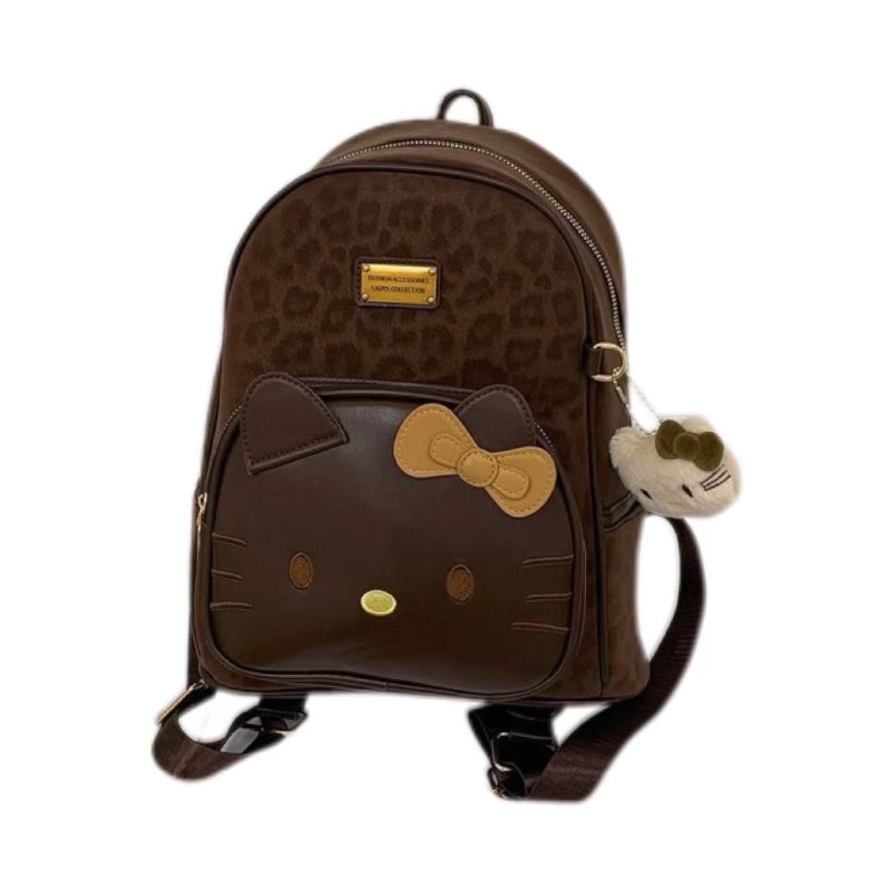 Vintage Leopard Print Hello Kitty Backpack