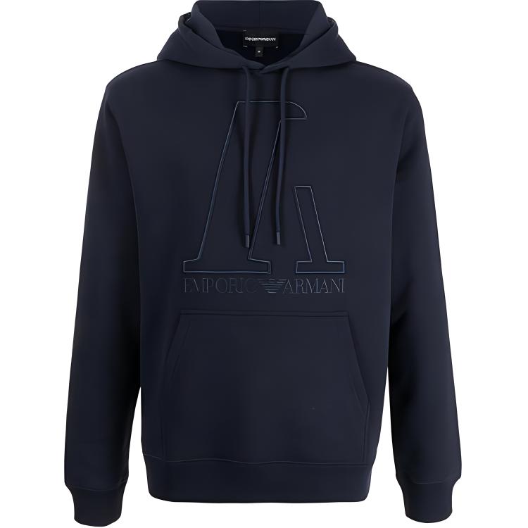 Emporio Armani Embroidered Logo Hoodie Men Hoodies Dark-Blue 6K1M6T-1JT2Z-0922