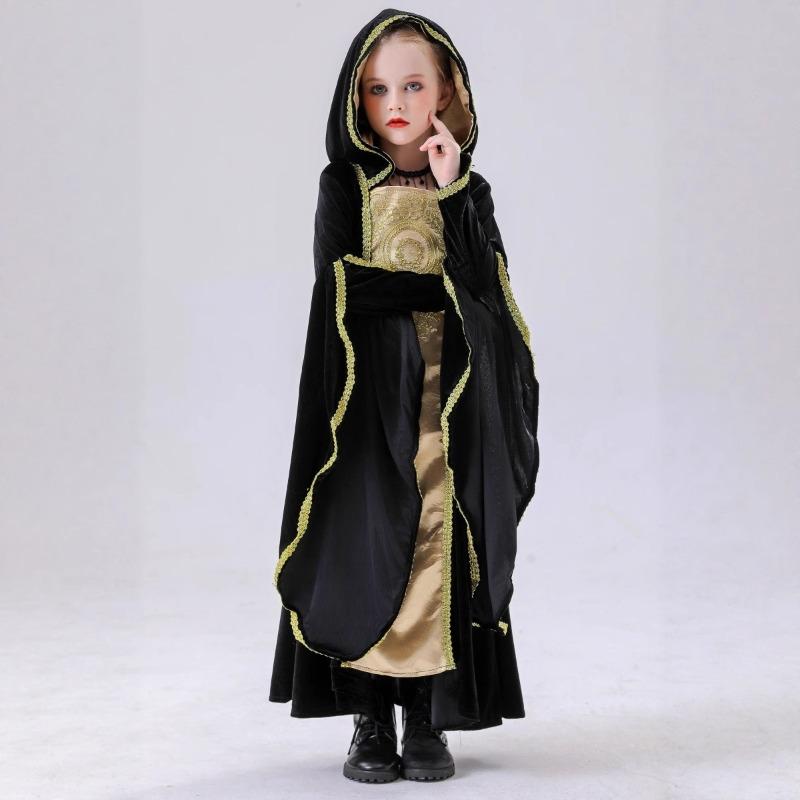 Halloween European Medieval Retro Court Children Aristocratic Girl Long Dress Masquerade Party Costume