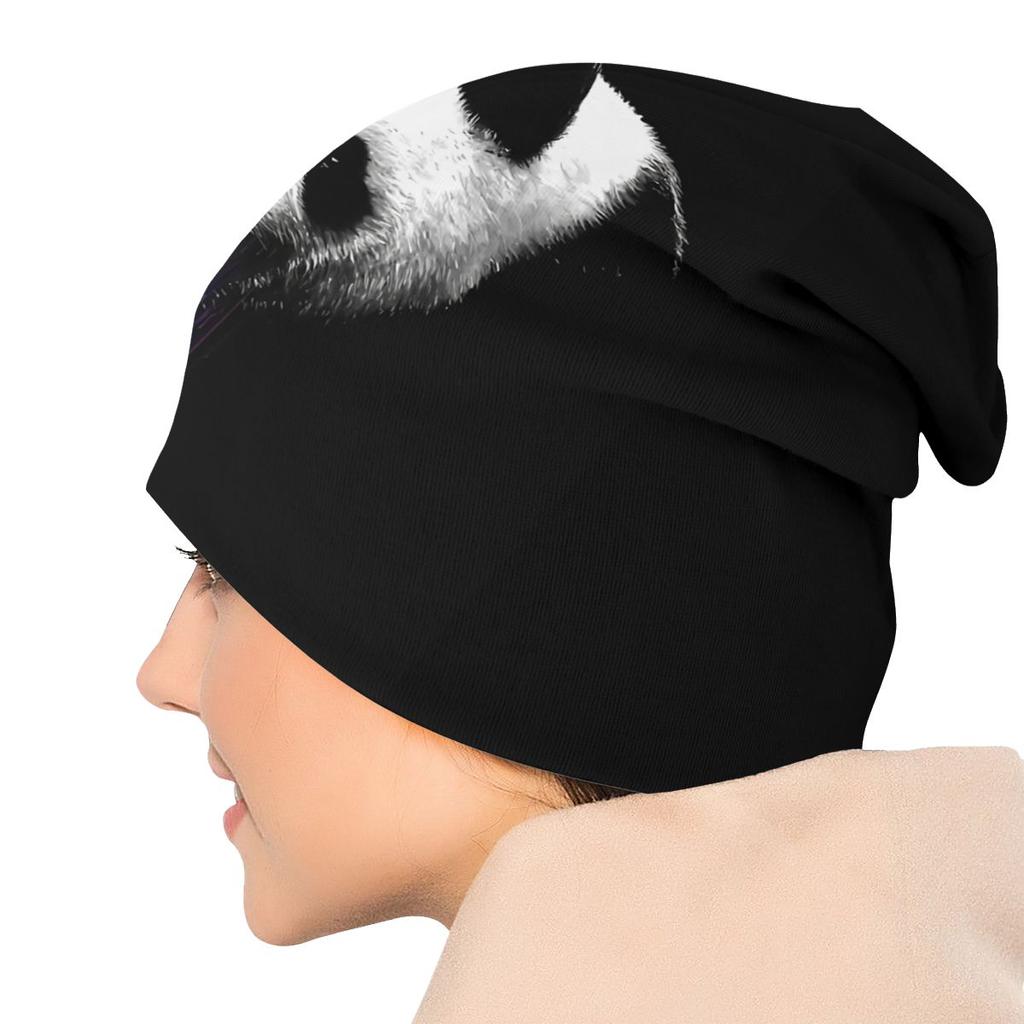 Pandalicious Rainbow Colorful Autumn Female Warm Beanies Double Used Windproof Bonnet Hats