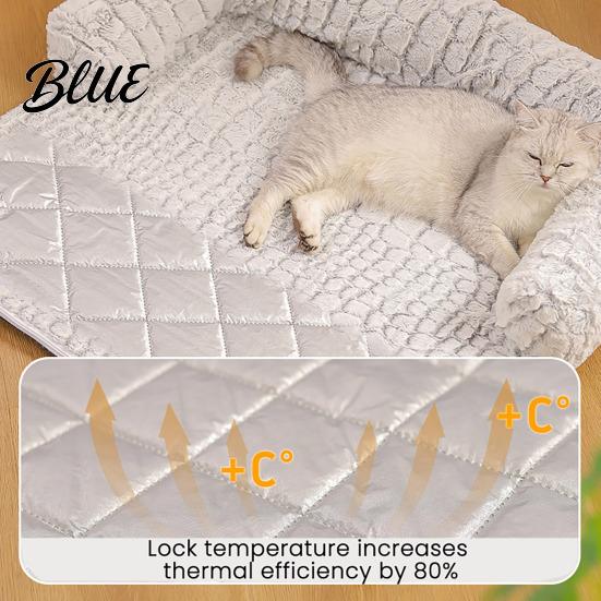Easy-to-wash Dog Furniture with Anti-Slip Calming Plush Bed Pet Option Couch Thermal Cat Easy-to-clean Bottom