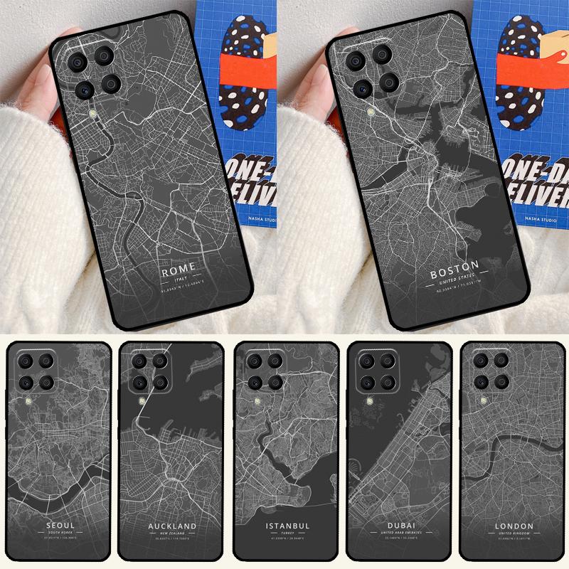 Ins Travel Country Sketch City Map For Samsung Galaxy M31 M51 M33 M13 M23 M53 M15 M55 M14 M34 M54 M20 M30s M32 M52 Phone Case