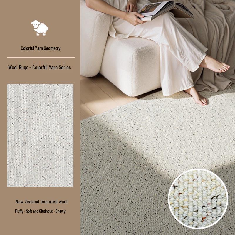 

Fuxing Wa Retro Modern Minimalist Wool Carpet - High-End Solid Color Woven Texture for Living Room 1.6*2.3m (For 2-3 person sofa)