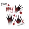 Immersive Horror Party Printed Removable Stickers Spooky with Supplies Halloween Handprints Footprints Door Decor Self-adhesive Decals for And Wall