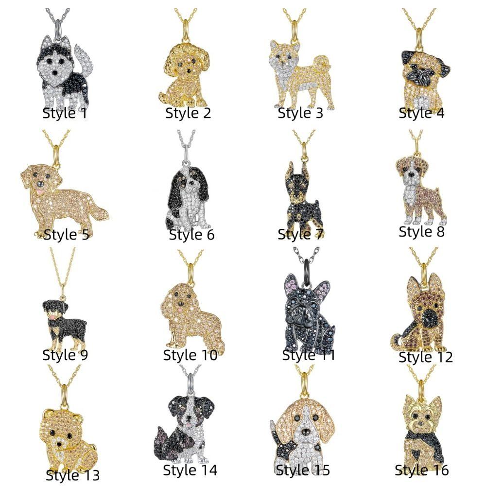 Rhinestone Beagle Pendant Shiba Inu Dog Necklace Jewelry Gift Pet Puppy Necklace Dog Lovers