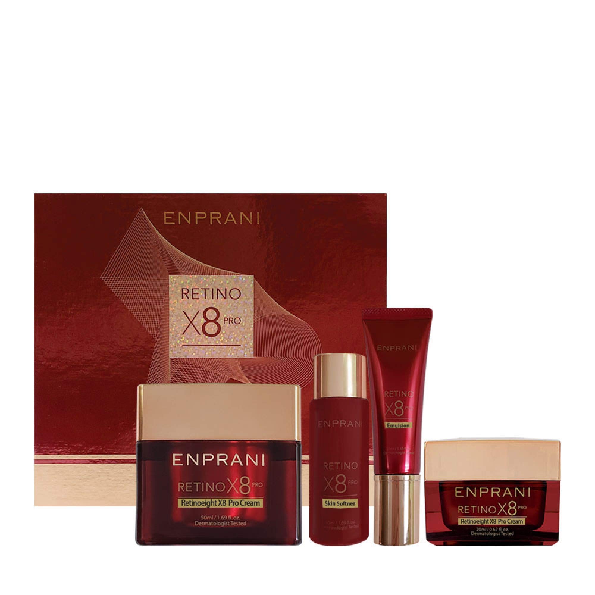 

ENPRANI Retino Eight Pro Deep Wrinkle Repair Cream Softner Mini Emulsion Mini Cream Holika Holika Korea Full Set Retinyl Retinoate Retinol Wrinkles