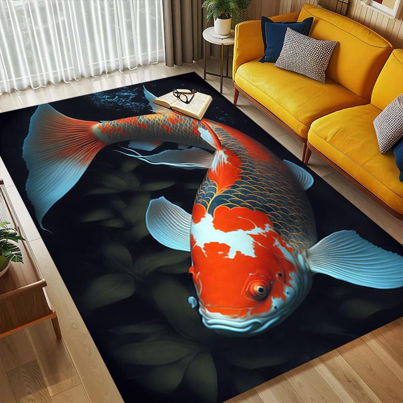 Koi Fish Living Room Nonslip Area Rug Soft Carpet For Bedroom Game Playroom Sofa Office Home Decor Doormat Christmas Gift C9302300