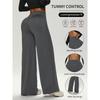 Women High Waist Straight Yoga Pants, Butt Lifting Slim Tight Fitness Sports Long Trousers