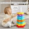 Rainbow Colored Spinning Stacking Toys Stacking Puzzle Baby Stacking Puzzle  Kids Gift