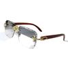 Cross Town Diamond Sunglasses Men'S Gypsy Golden Minute Frameless Sunglasses Decorative Wood Grain