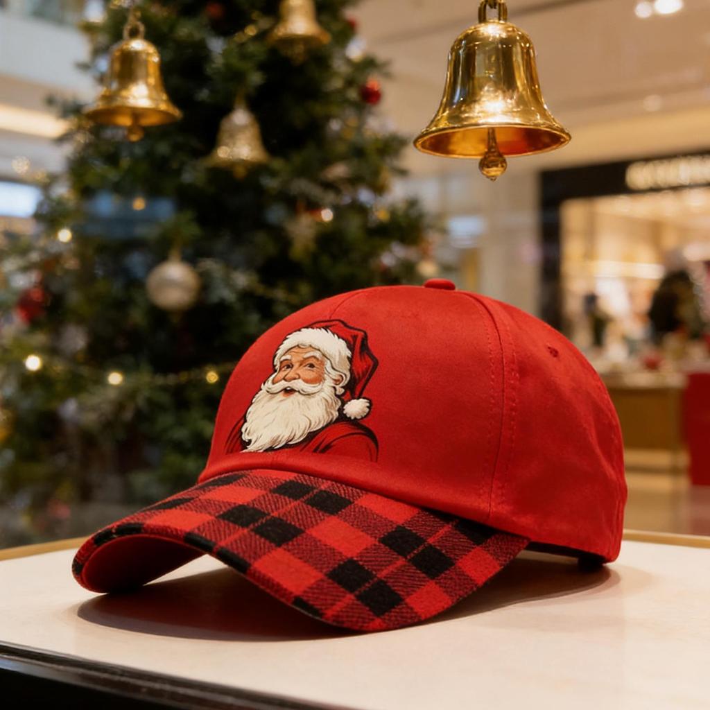 Baseball Santa Hat Festive Adjustable Embroidered Santa Claus Unisex Adult Baseball Caps For Lovers Family Friends Wife Husband