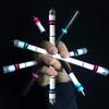 Pen Spinning Pens Ivan Emboss Pen Mod, Weighted Spin Trick Pen for Beginner, Blue Pink Grip