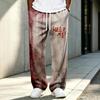 Men's Knit Halloween Print Pants, Long Length Casual Bottoms