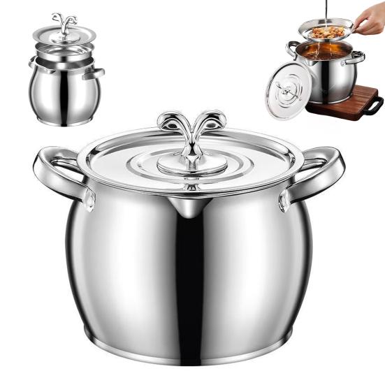 Stainless Steel Grease Container with Lid Airtight Oil Jar with Filter