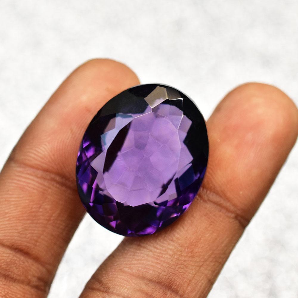 Natural Amethyst Loose Gemstone Brazilian 50.65 ct Oval Cut Jewelry Making for Jewelry Designs