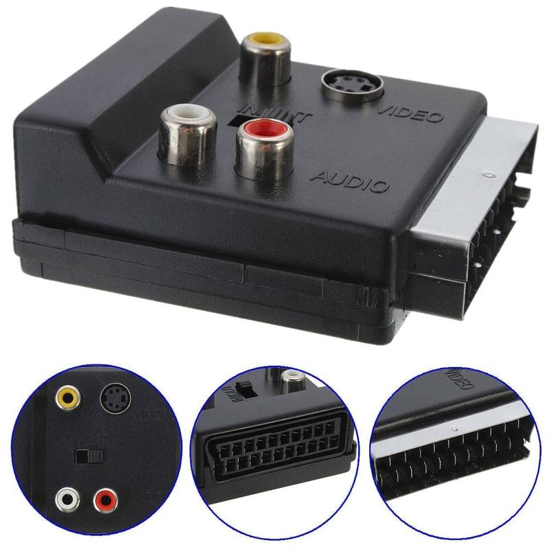 20pinový konektor SCART na 3 RCA S-Video Audio Video Adaptér Konektor kabelu Zapojte SCART do 3RCA konektoru S Video AV TV konvertor