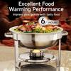 4.5L 304 Chafing Dish Buffet Tray Set Large Capacity Round Stove Insulated Buffet Stove Set Stainless Steel Buffet Stove
