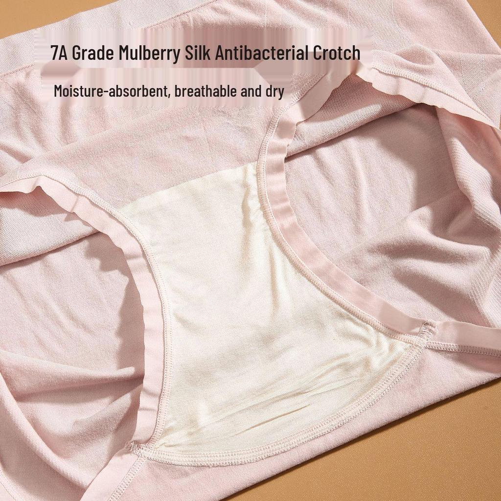 Seamless High Waist Plus Size Women's Panties with Antibacterial Crotch - Breathable Briefs for 200 lbs