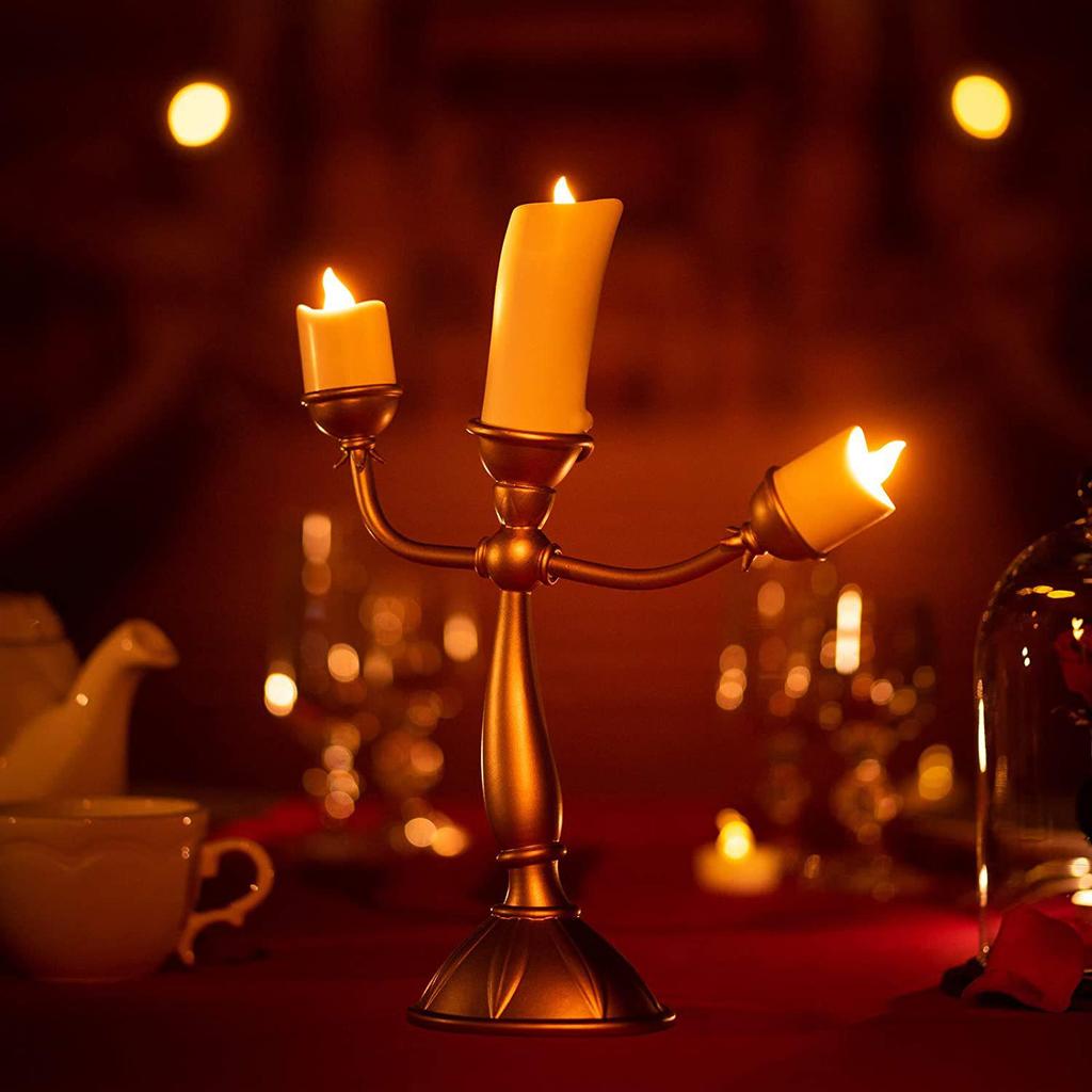 Beauty and the Beast Lumière LED Table Lamp, Alarm Clock, and Cogsworth Ornament