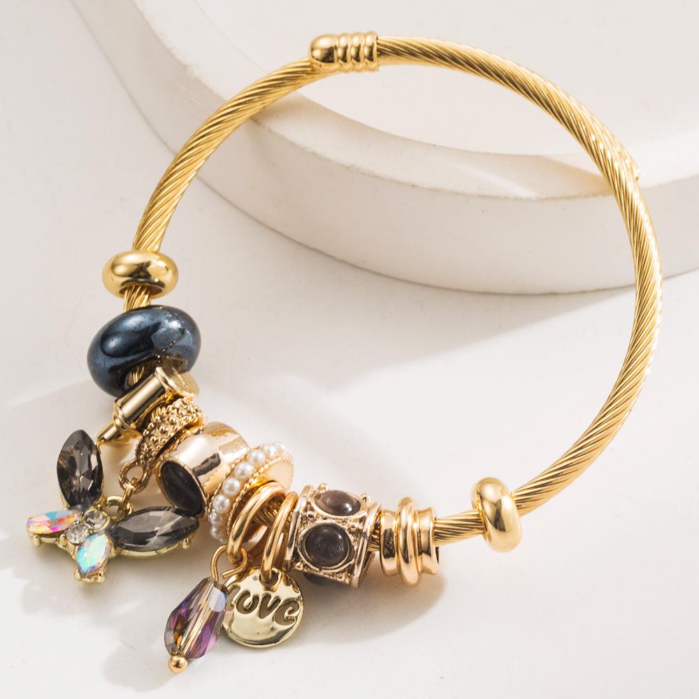Light Luxury Bracelet Niche Exquisite High-end Butterfly Pendant Bracelet Beaded Versatile Jewelry