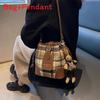 Crossborder Style Wool Blend Bucket Bag With Drawstring Closure For Daily Use