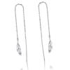 Silver Earrings with Long Feathers, 925 Silver