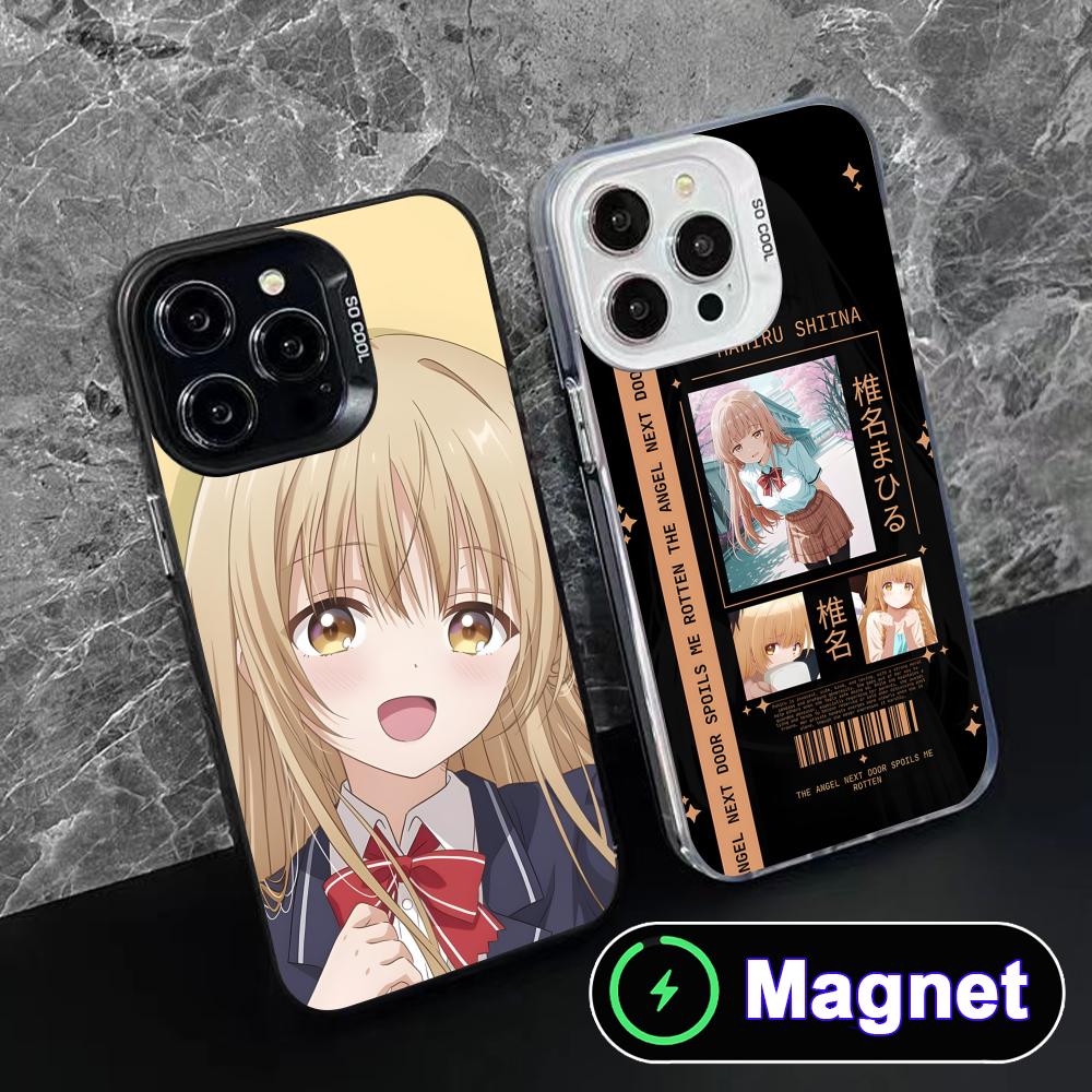 Angel Mahiru Shina Phone Case for iPhone 17 16 15 14 13 12 11 Air Pro Max Plus Colorful Silver MagSafe Cover