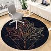 1pc Lotus Mandala Office Round Area Rug, Indoor Mat Suitable For Office, Under Office Chairs Bedroom Living Room Home Decor, Room Deco