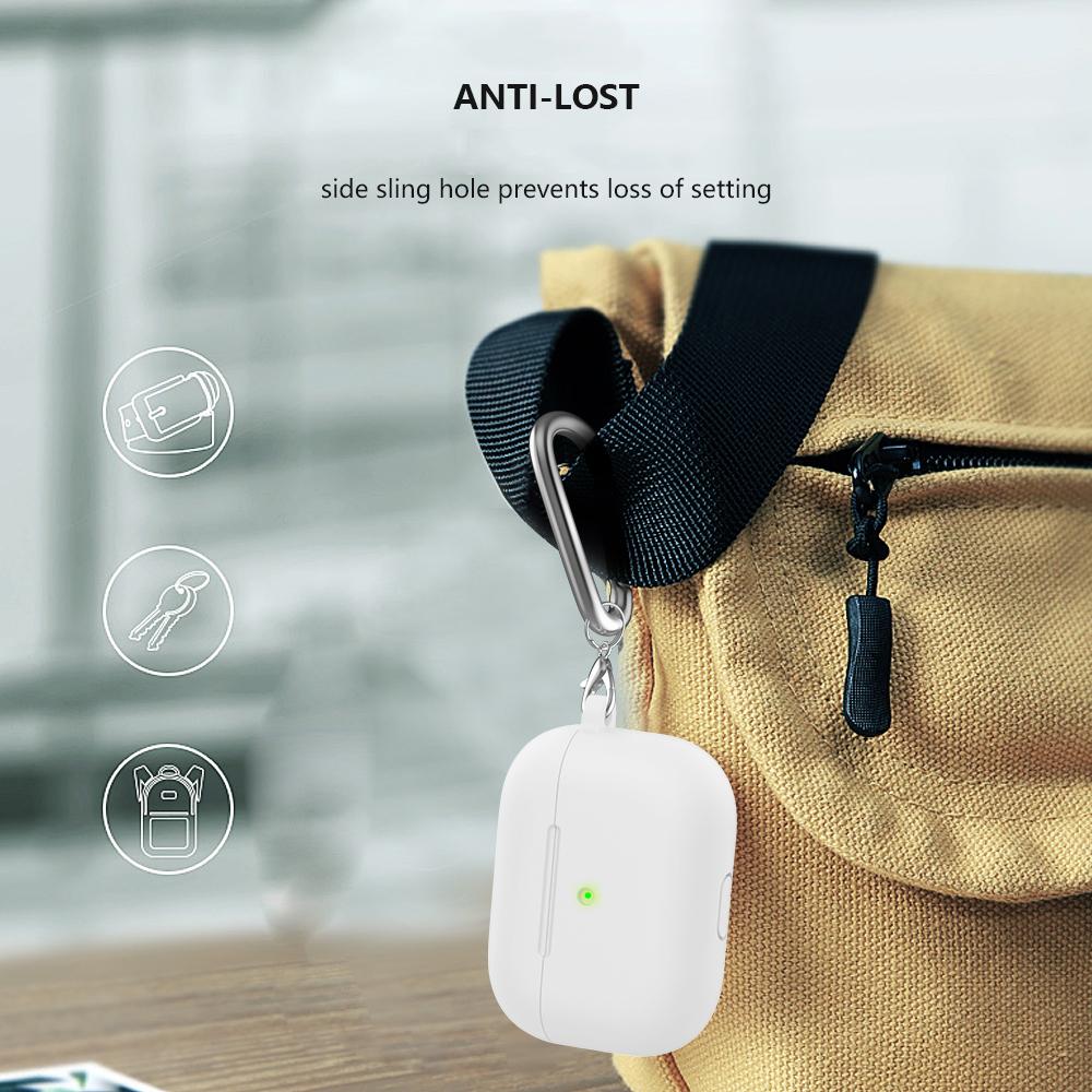 Silicone Case For AirPods Pro Protective Case With Hook TPU Wireless Earphone Cover For Airpods Pro 1 Charging Box Protector Bag