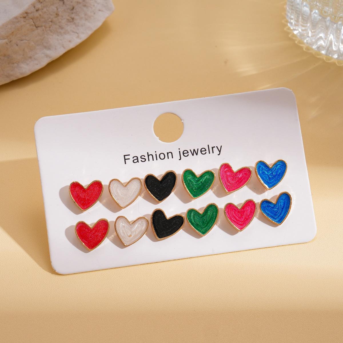 Двенадцатипарный набор европейских и американских геометрических круглых сережек с каплями масла, цветной стальной иглой, нишевых, простых