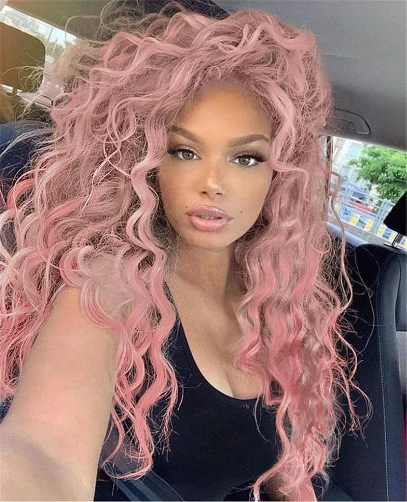 Damen Perücke Langes Synthetisches Haar Ombre Blond Lockige Perücken Weiblich Natürliche Welle Drag Queen Normale Perücke 80er Jahre Farbverlauf Perücken für Studenten