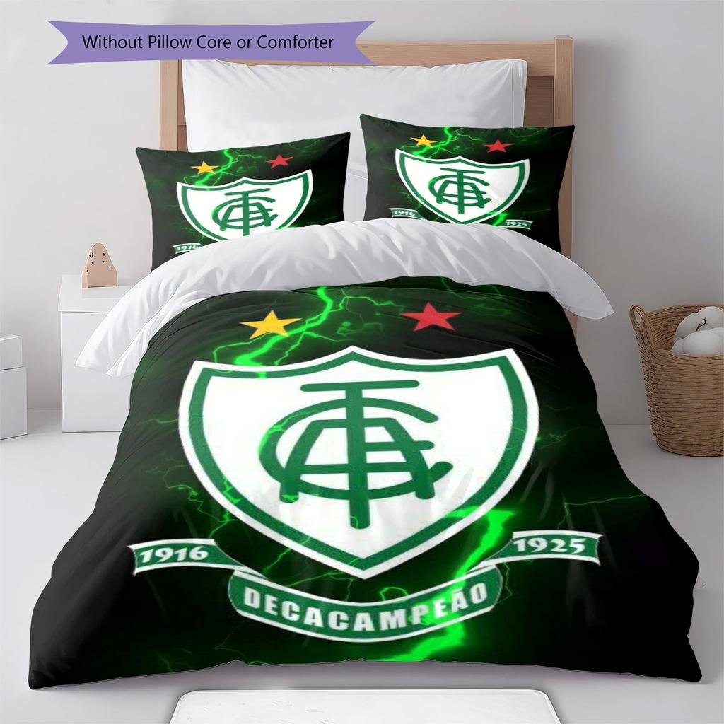 América MG Pattern Bedding Set Quilt Cover Pillowcase Home Decor Gift (1 * Duvet Cover + 2 * Pillowcase, Without Core)