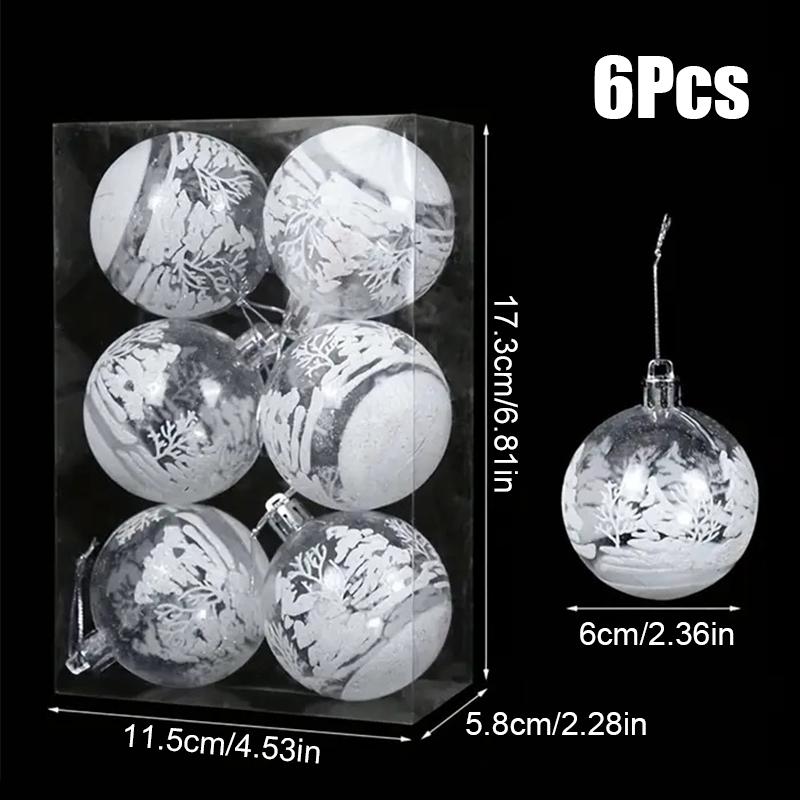 

6 шт./уп. Прозрачный Праздничная атмосфера Вечеринка Рождественский шар Многоразовый Пластиковый Декоративный Подвесной Украшающий 6 см