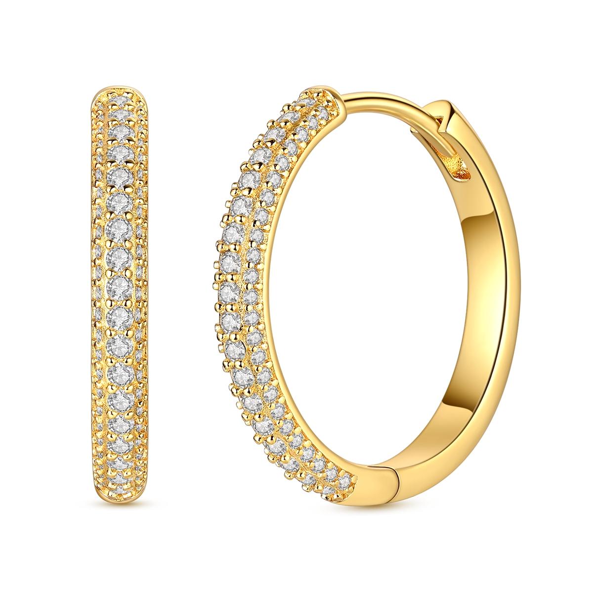 

925 Silver Hoop Earring For Woman Rose Gold Yellow Pendientes Minimalist Earring Jewelry