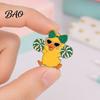 Enamel Pin Technology Brooch, Cartoon Anime Cheerleading Duck Shape Pin, Small Daily Wear Brooch Sturdy for School Uniforms Bags Alloy Base