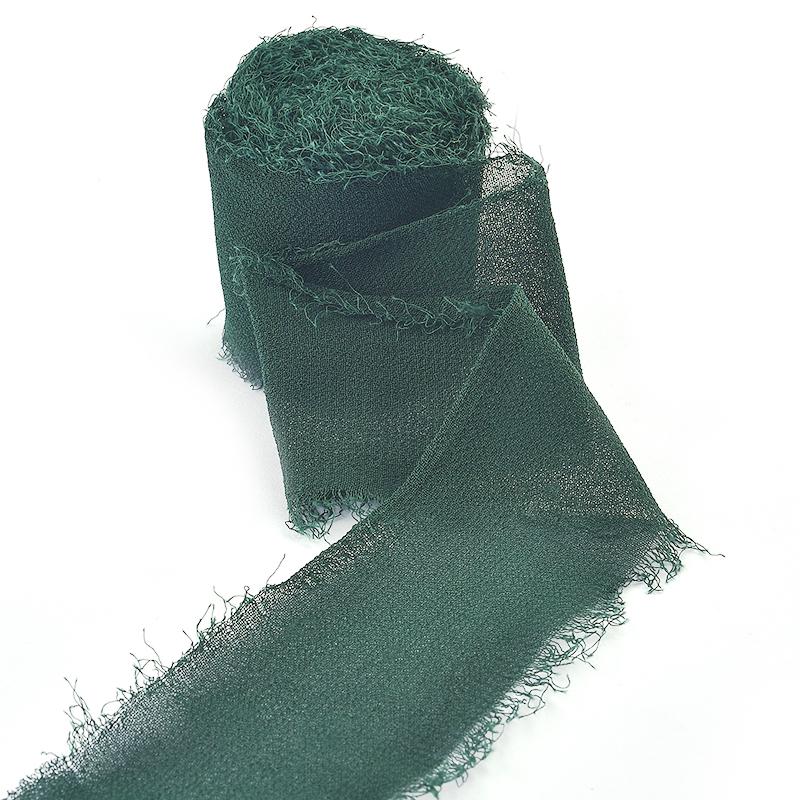 5M*4cm Handgefertigtes Ausgefranstes Satin-Chiffon-Seidenband für Hochzeitseinladungen, Verpackungen, Sträuße, Geburtstagsfeierdekorationen, Geschenke