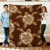 Sea Turtle Floral Flannel Blanket Soft Cozy Throws Napping Travel Use Best Gift