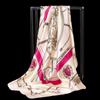 90Cm Square Scarf, Fashion Striped Shawl, Sweet Imitation Silk Scarf, Hair Band, Scarf, Headscarf.