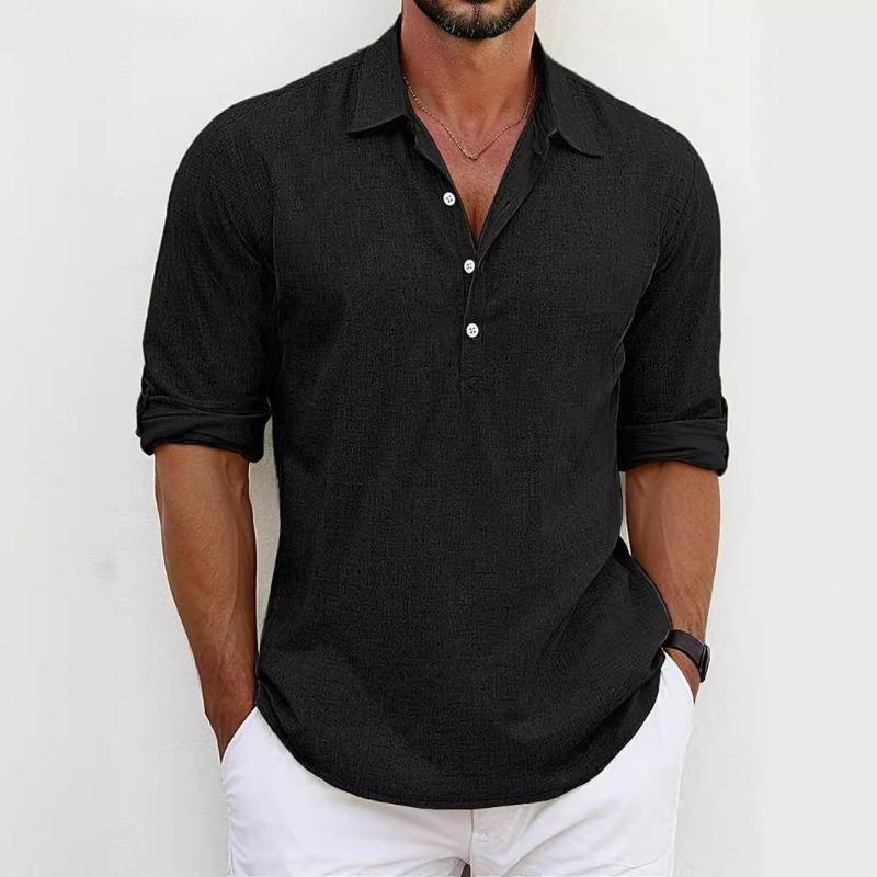 Men's Crochet Trimmed Shirt