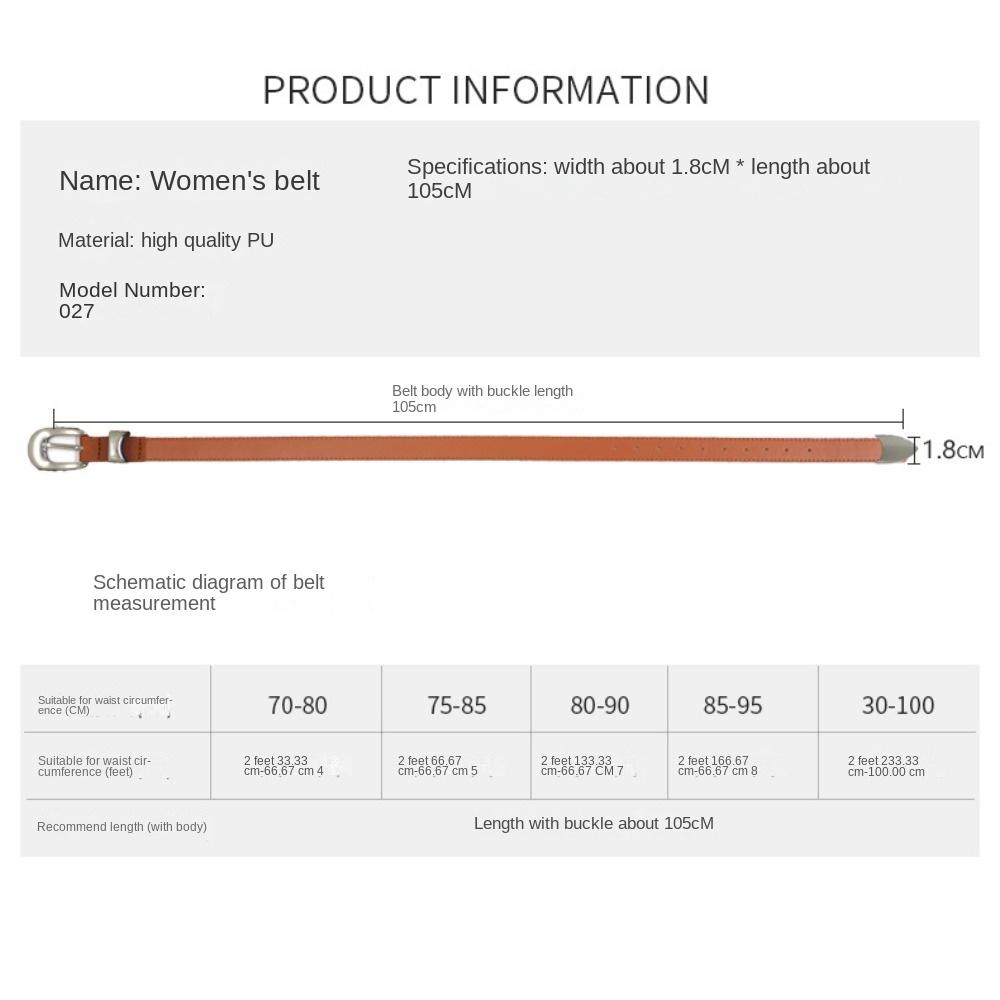 Korean Silver Buckle Belt Retro Waist Decoration Fashion Trouser Belt  Girl