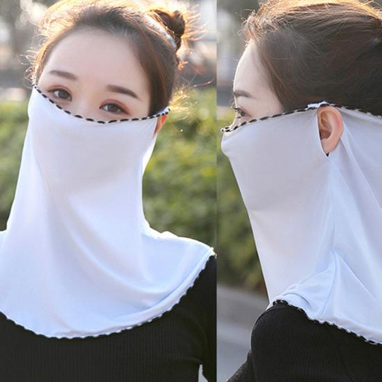 Women Floral Soft Chiffon Anti Dust Sun Protection Face Cover Neck Gaiter Scarf